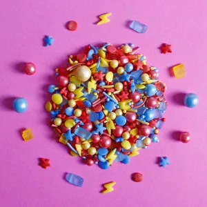 KAPOW Super Hero Inspired Sprinkle Mix Red Yellow and Blue (Best Before 30 Jun 2025)