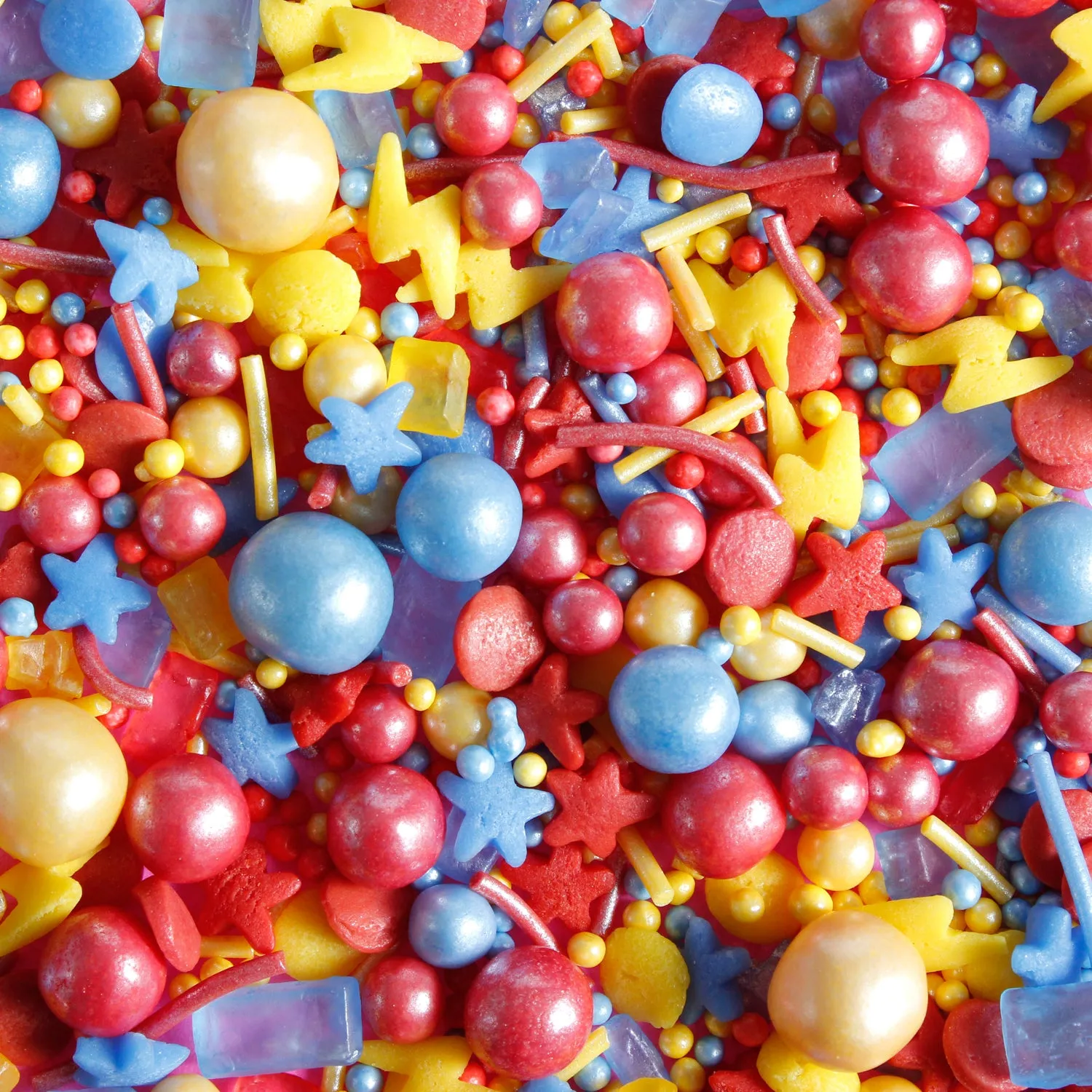 KAPOW Super Hero Inspired Sprinkle Mix Red Yellow and Blue (Best Before 30 Jun 2025)