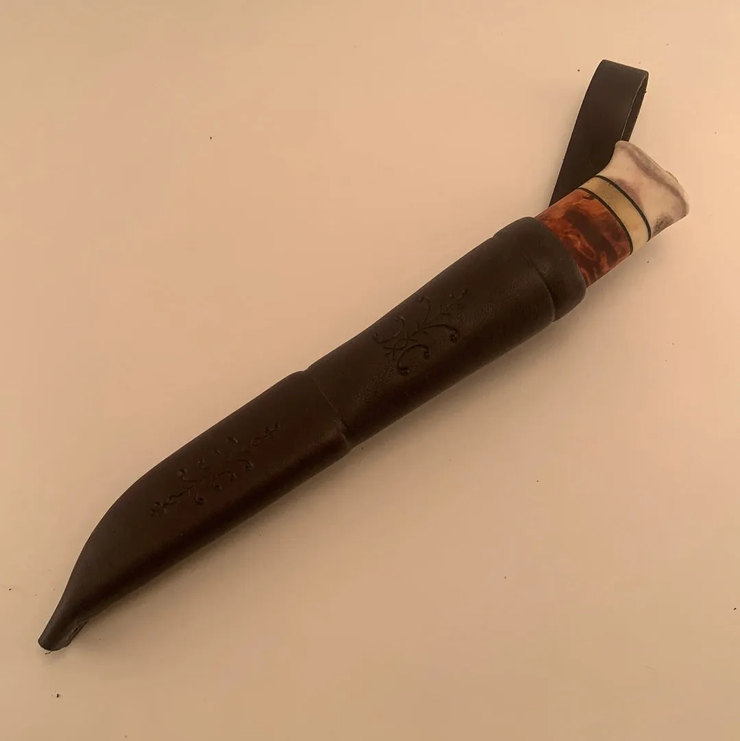 Kauhavan Puukkopaja Reindeer antler/curly birch #603