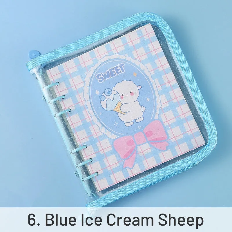 Kawaii Cartoon Animal Transparent Loose-Leaf Notebook