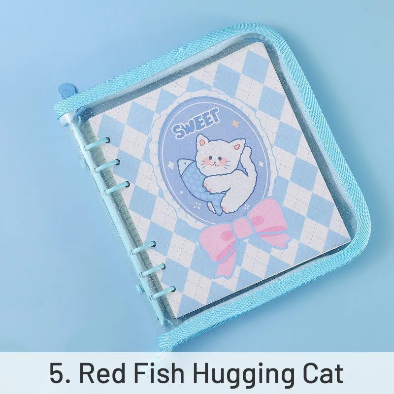 Kawaii Cartoon Animal Transparent Loose-Leaf Notebook