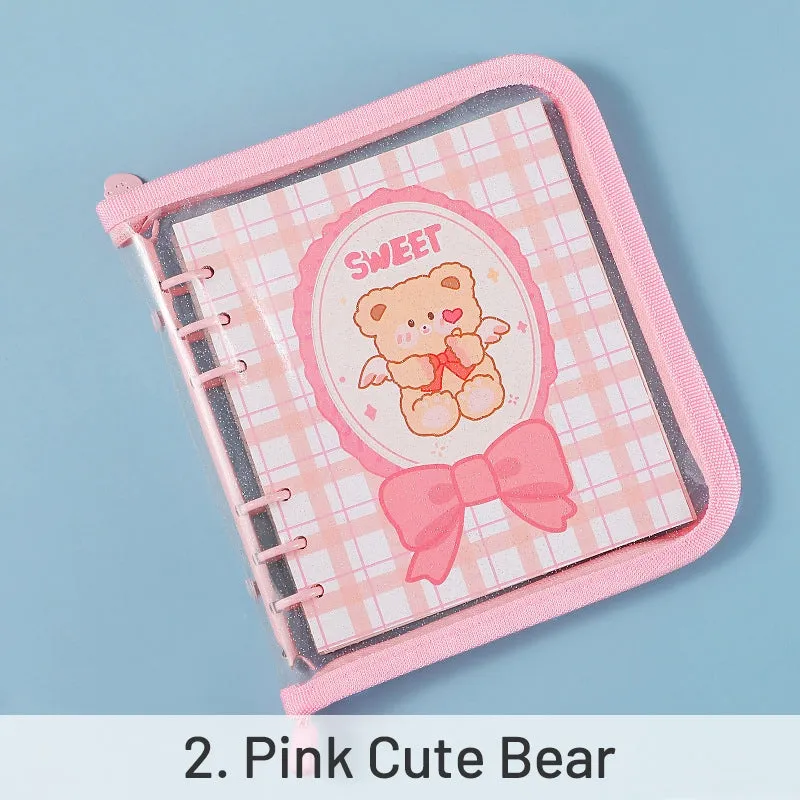 Kawaii Cartoon Animal Transparent Loose-Leaf Notebook