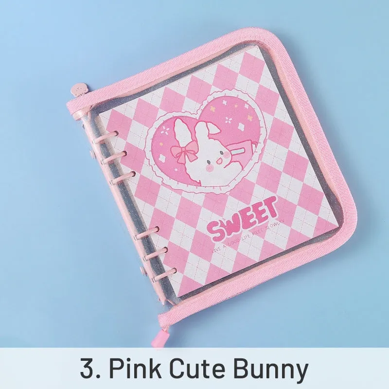Kawaii Cartoon Animal Transparent Loose-Leaf Notebook