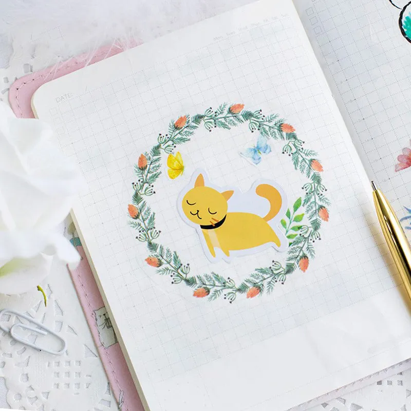 Kawaii Cartoon Fatty Cat Stickers 45 Pcs