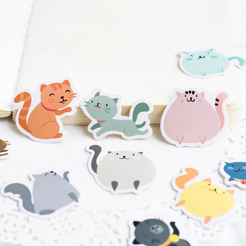 Kawaii Cartoon Fatty Cat Stickers 45 Pcs