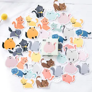 Kawaii Cartoon Fatty Cat Stickers 45 Pcs