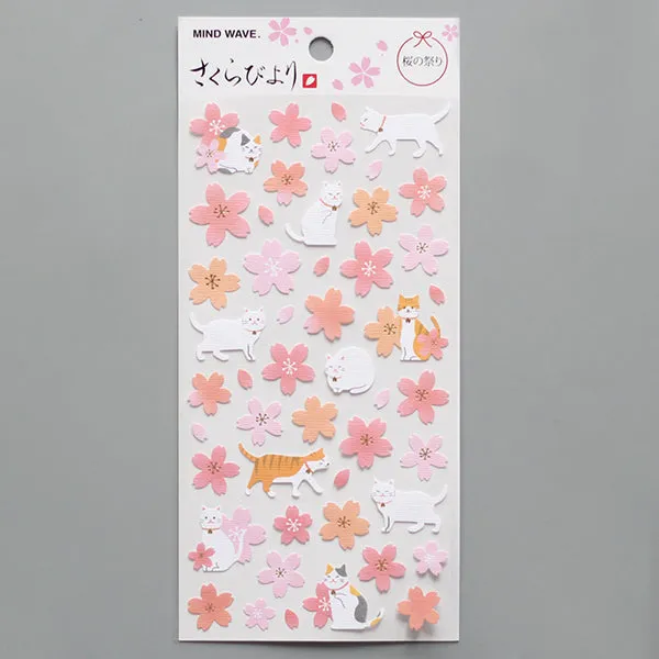 Kawaii Sakura Blossom and Animal Cartoon Stickers