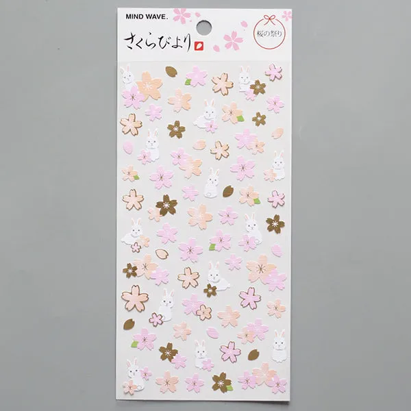Kawaii Sakura Blossom and Animal Cartoon Stickers