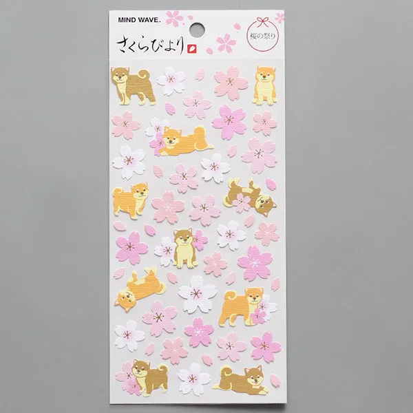 Kawaii Sakura Blossom and Animal Cartoon Stickers
