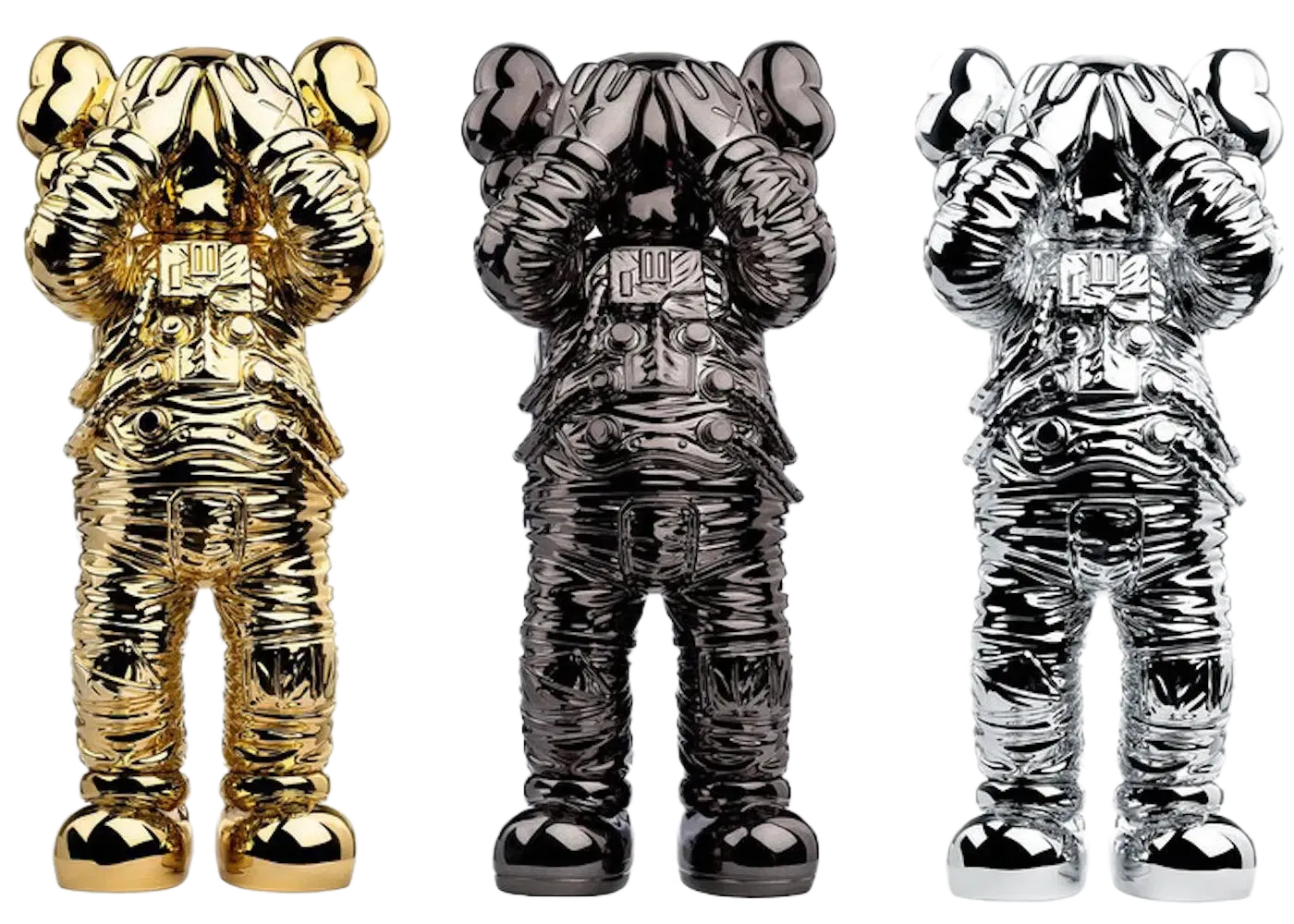 KAWS Holiday Space Figure Gold/Black/Silver Set