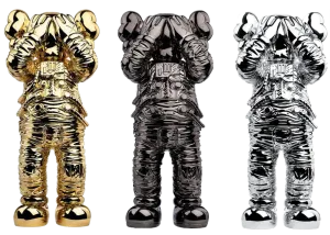 KAWS Holiday Space Figure Gold/Black/Silver Set