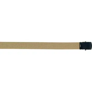 Khaki - Military Web Belt - Black Buckle