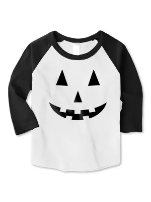 Kids 3/4 Sleeve Graphic Print Jack-O-Lantern Halloween T Shirt