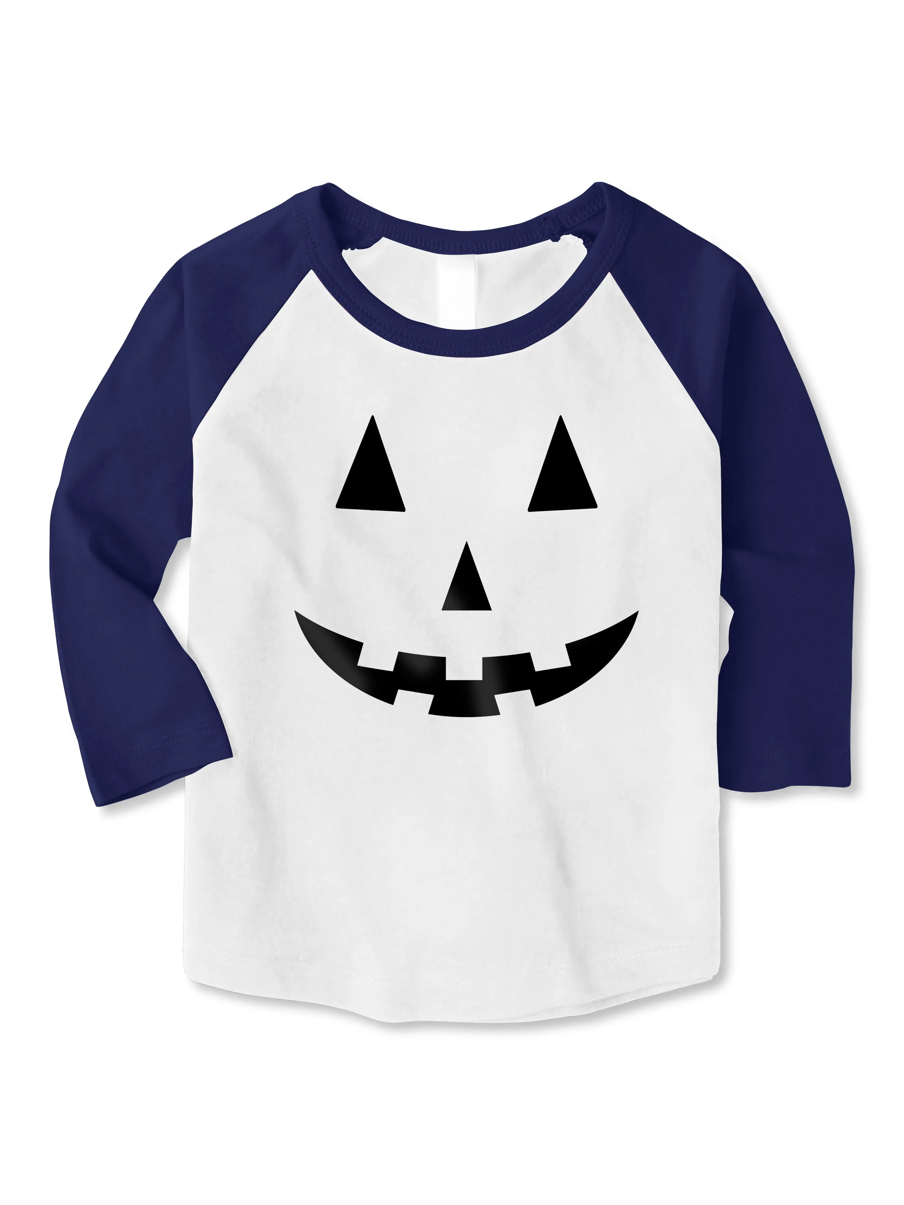 Kids 3/4 Sleeve Graphic Print Jack-O-Lantern Halloween T Shirt