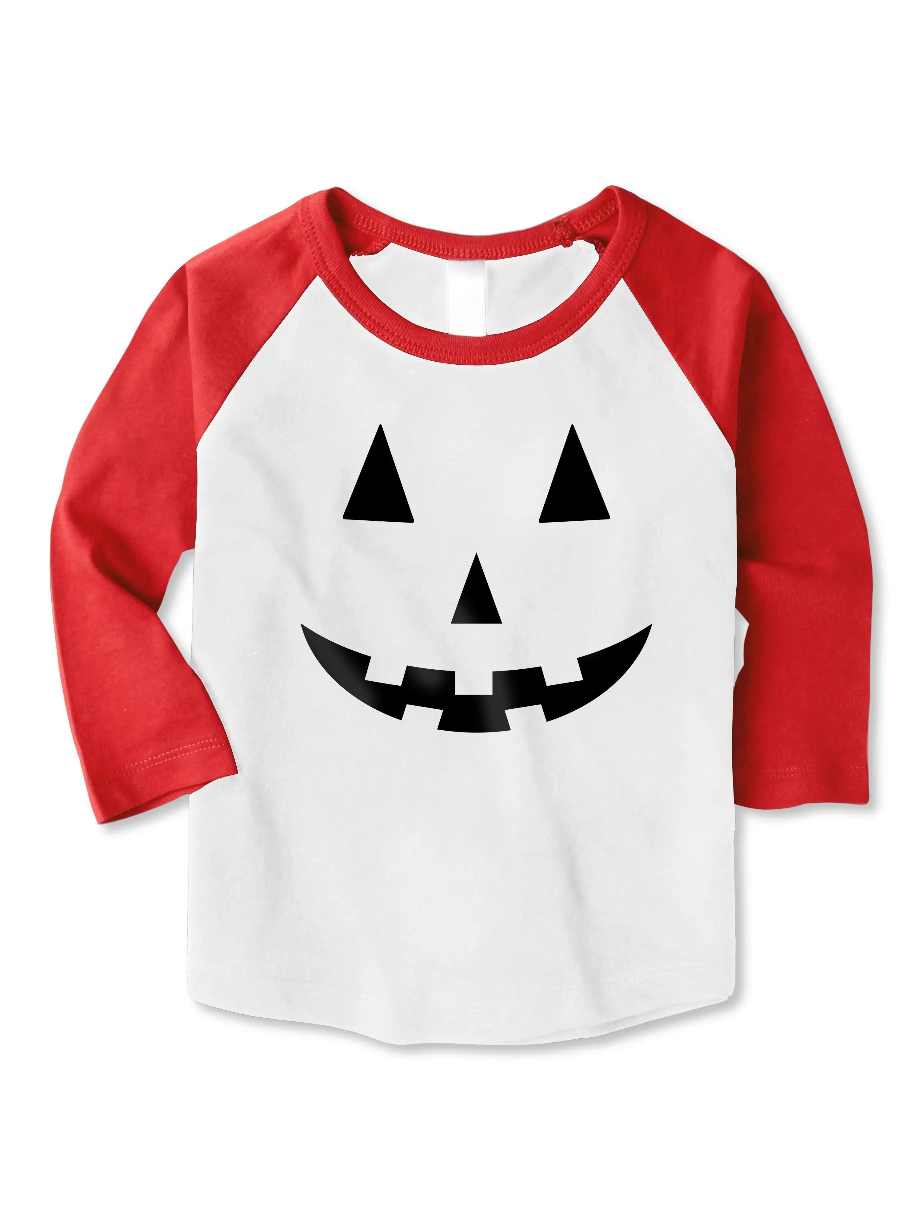 Kids 3/4 Sleeve Graphic Print Jack-O-Lantern Halloween T Shirt