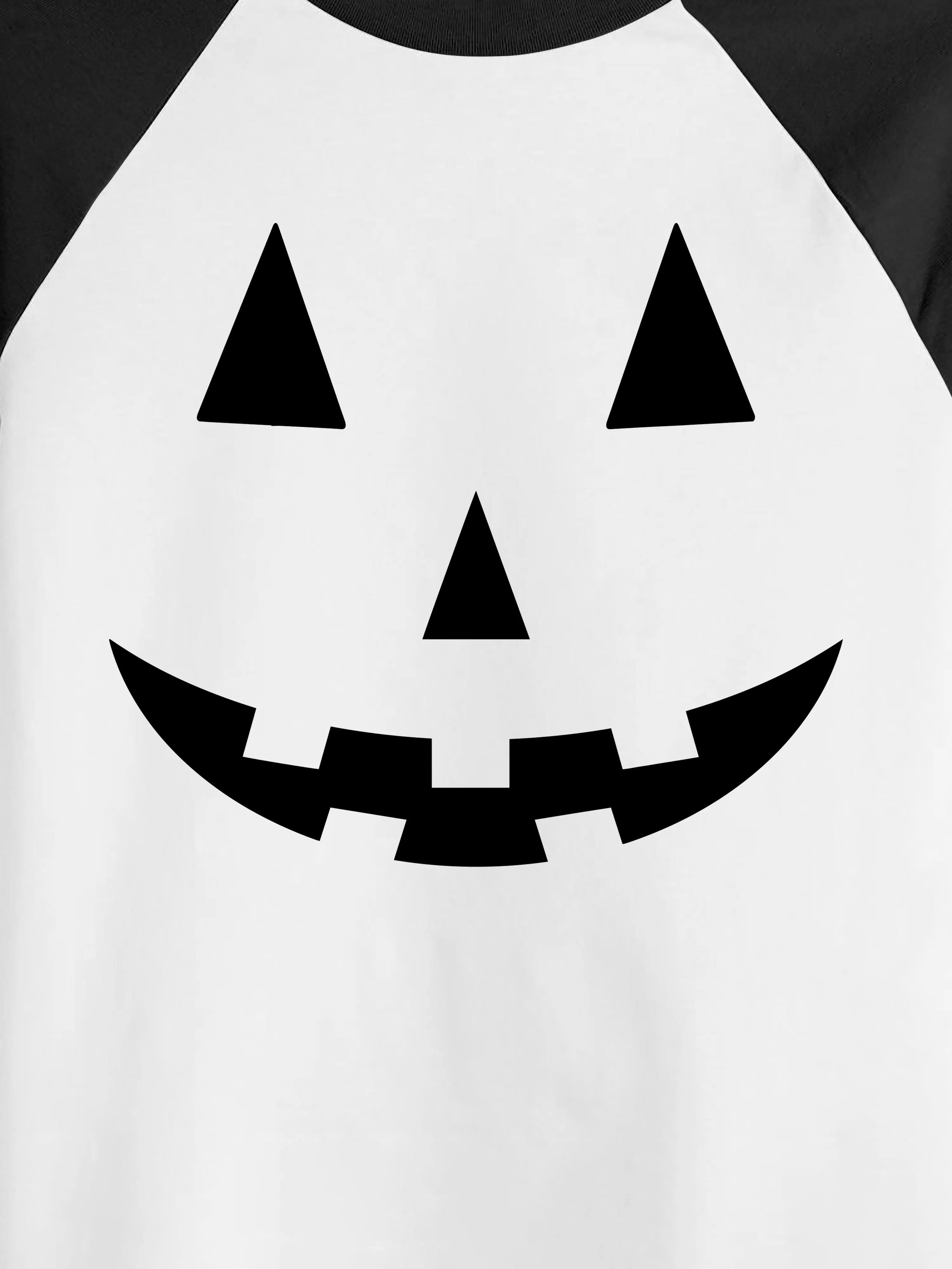 Kids 3/4 Sleeve Graphic Print Jack-O-Lantern Halloween T Shirt