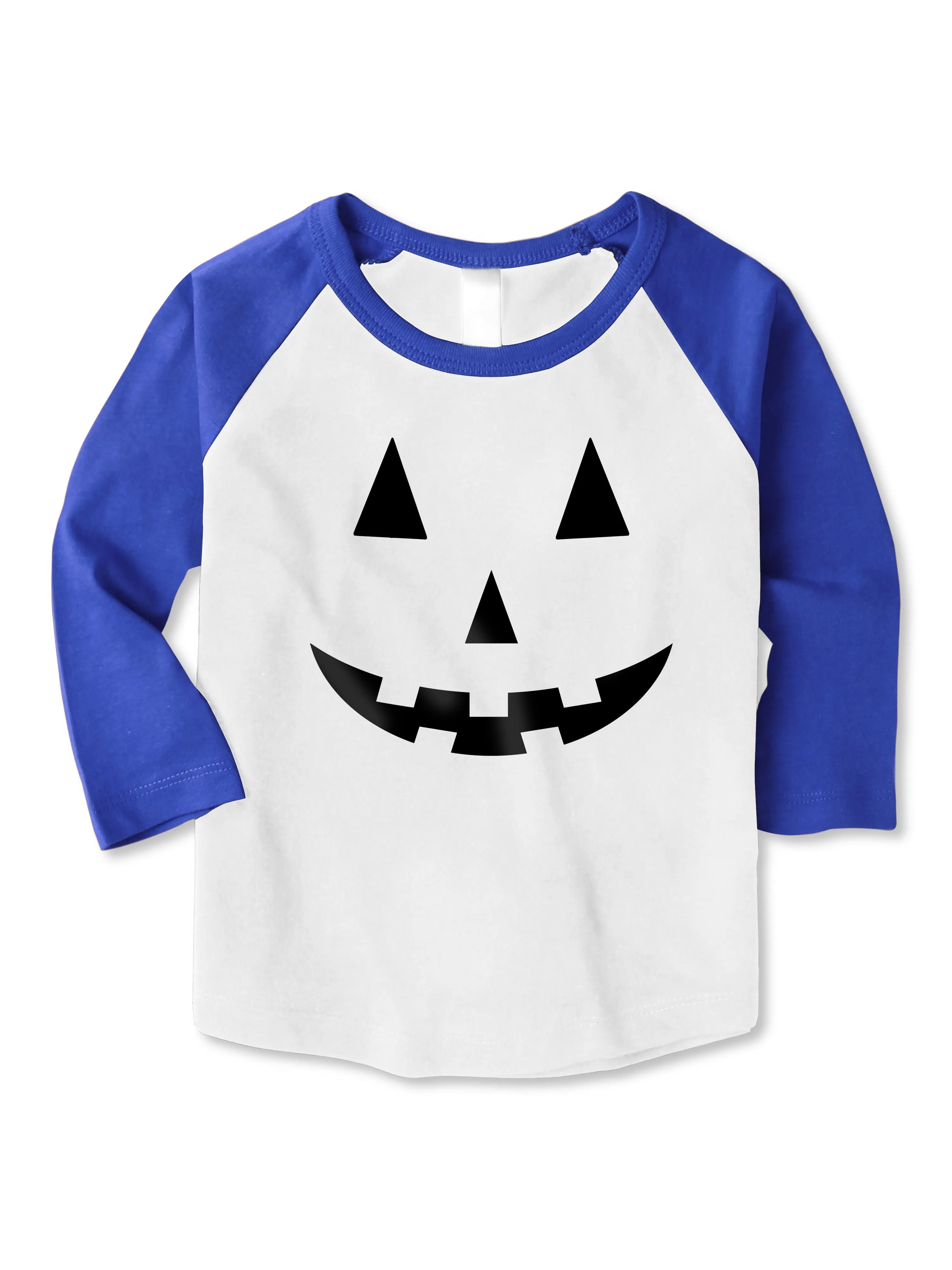 Kids 3/4 Sleeve Graphic Print Jack-O-Lantern Halloween T Shirt