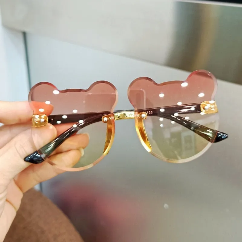 Kids Bear Shape Anti-glare Sun Glasses for Girls Boys