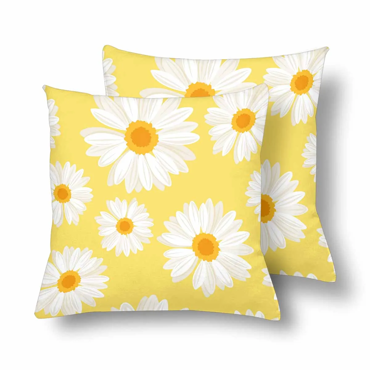 Kids Cartoon themed Pillow Cases printed with  daisy flowers on yellow