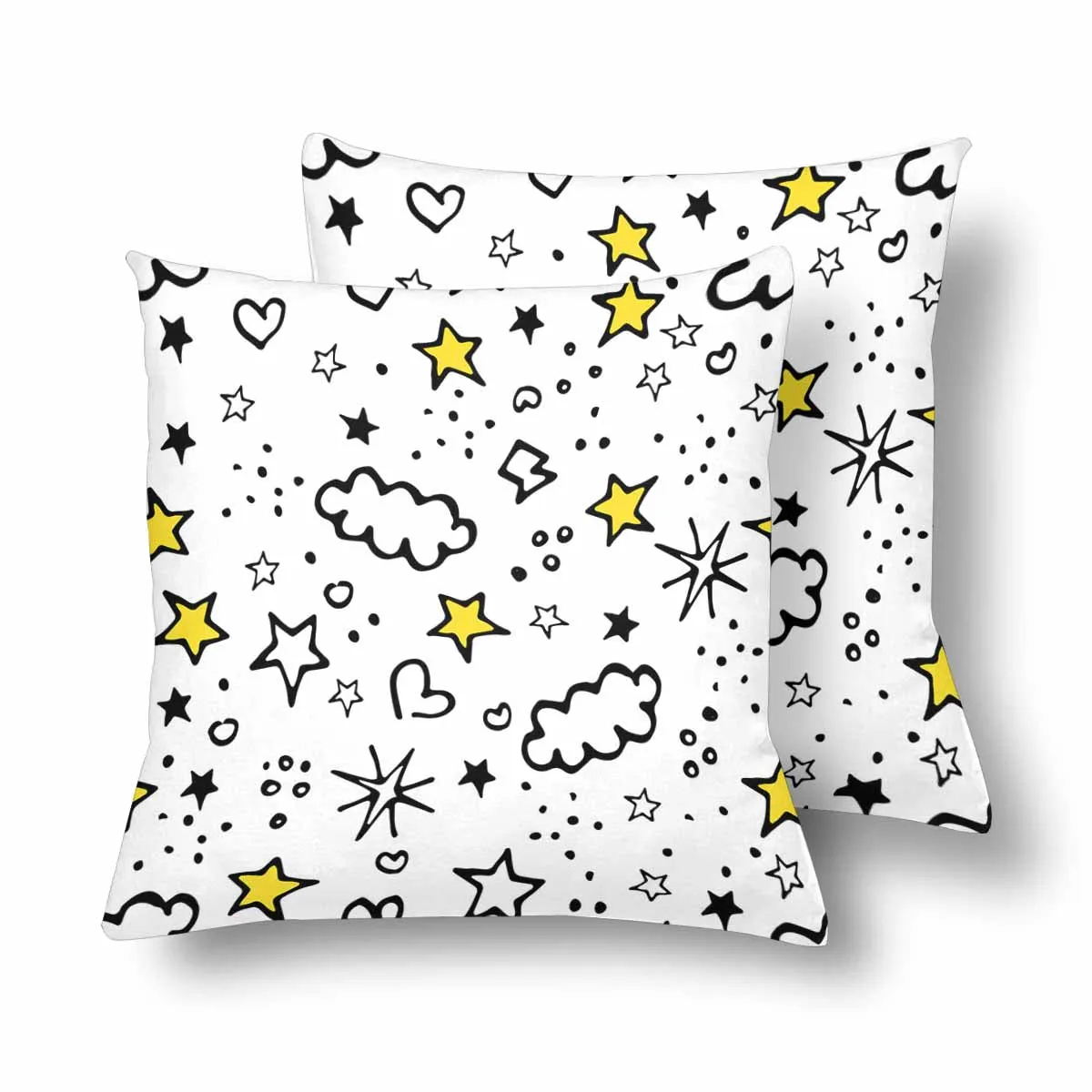 Kids Cartoon themed Pillow Cases printed with  doodle pattern