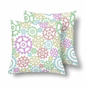 Kids Cartoon themed Pillow Cases printed with  Gear wheels of different color