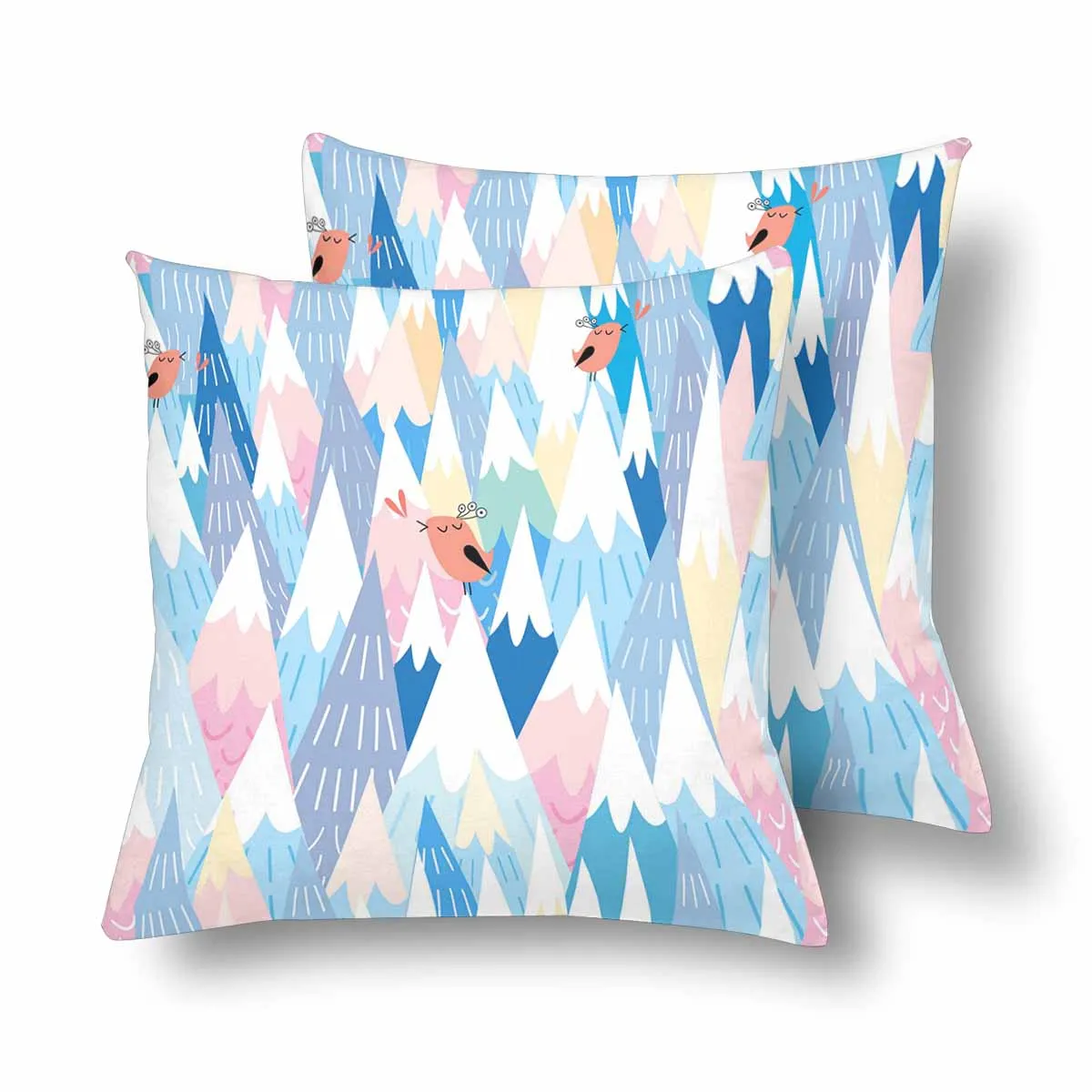 Kids Cartoon themed Pillow Cases printed with  mountains and the birds