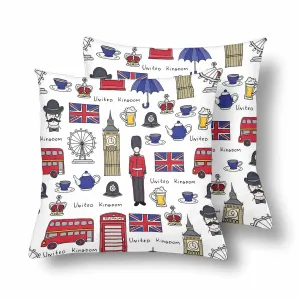Kids Cartoon themed Pillow Cases printed with  the theme of United Kingdom
