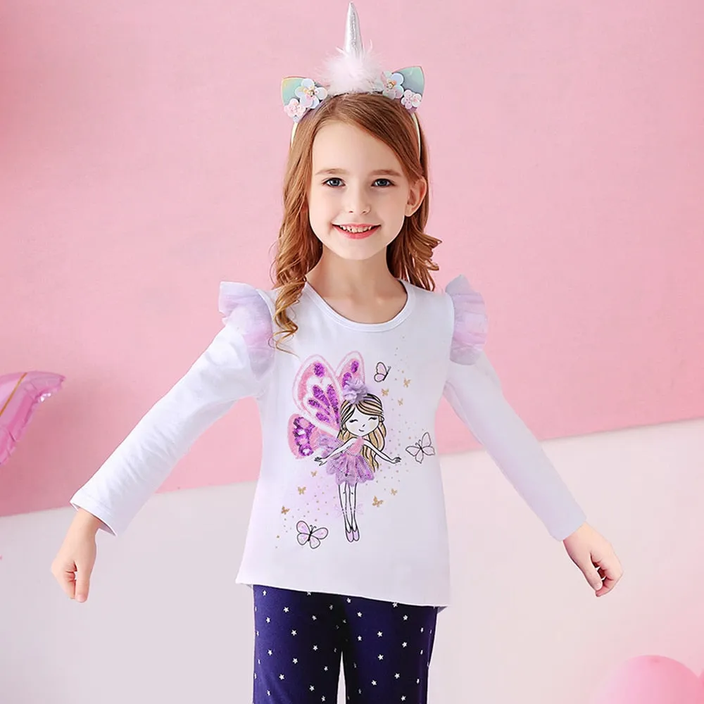 Kids Girls Fairy Princess Top/ Long Sleeve T-shirt