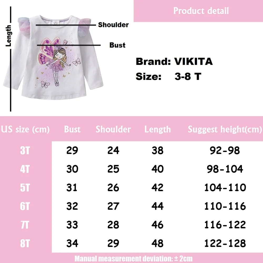 Kids Girls Fairy Princess Top/ Long Sleeve T-shirt
