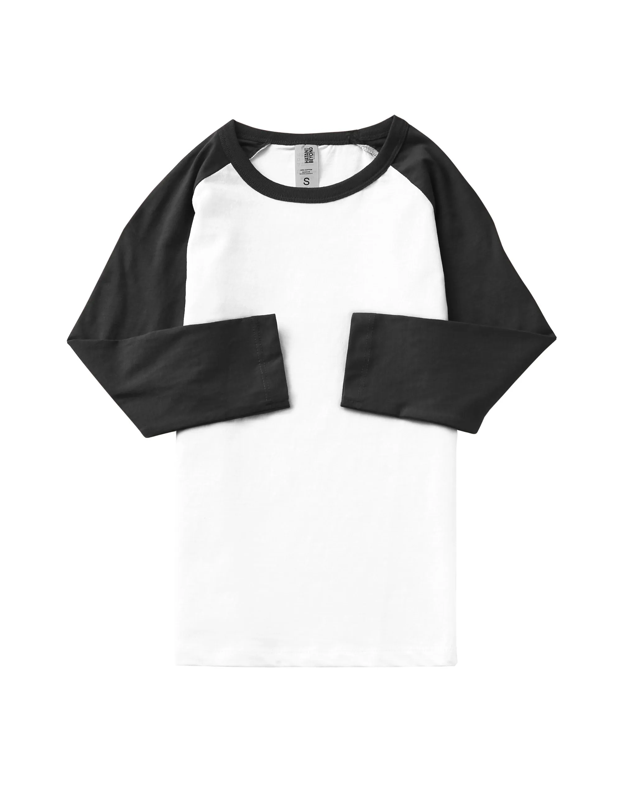 Kids Raglan 3/4 Sleeve Baseball Tee Shirt Toddler Youth Juniors
