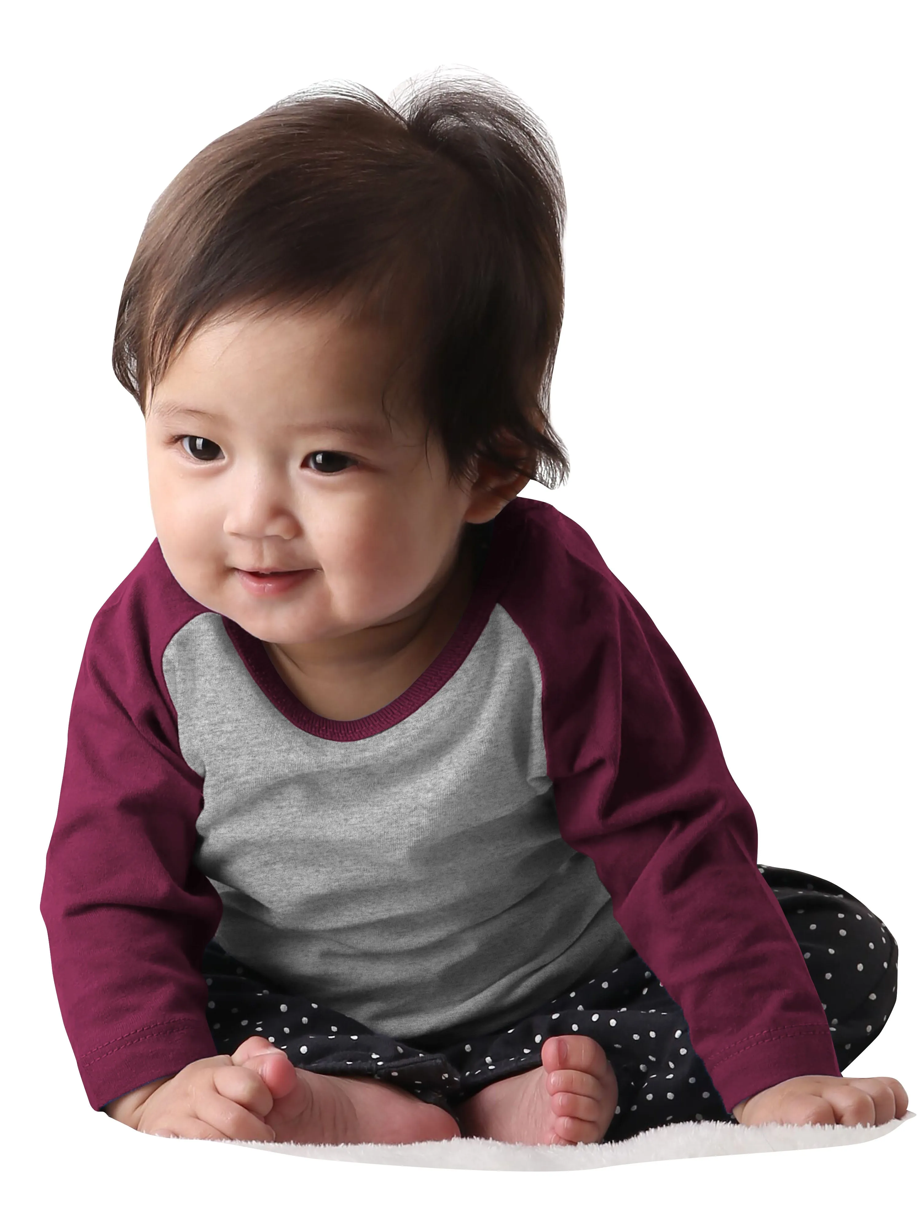 Kids Raglan 3/4 Sleeve Baseball Tee Shirt Toddler Youth Juniors
