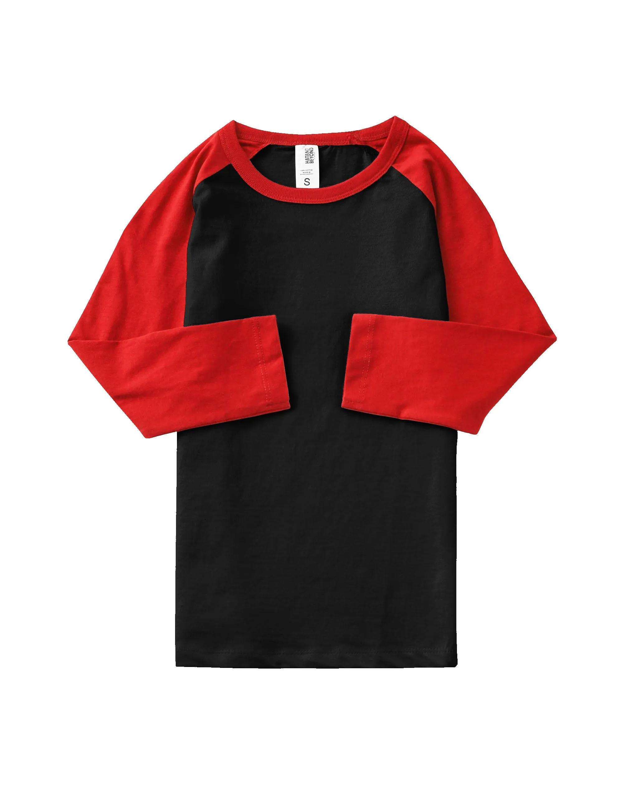 Kids Raglan 3/4 Sleeve Baseball Tee Shirt Toddler Youth Juniors