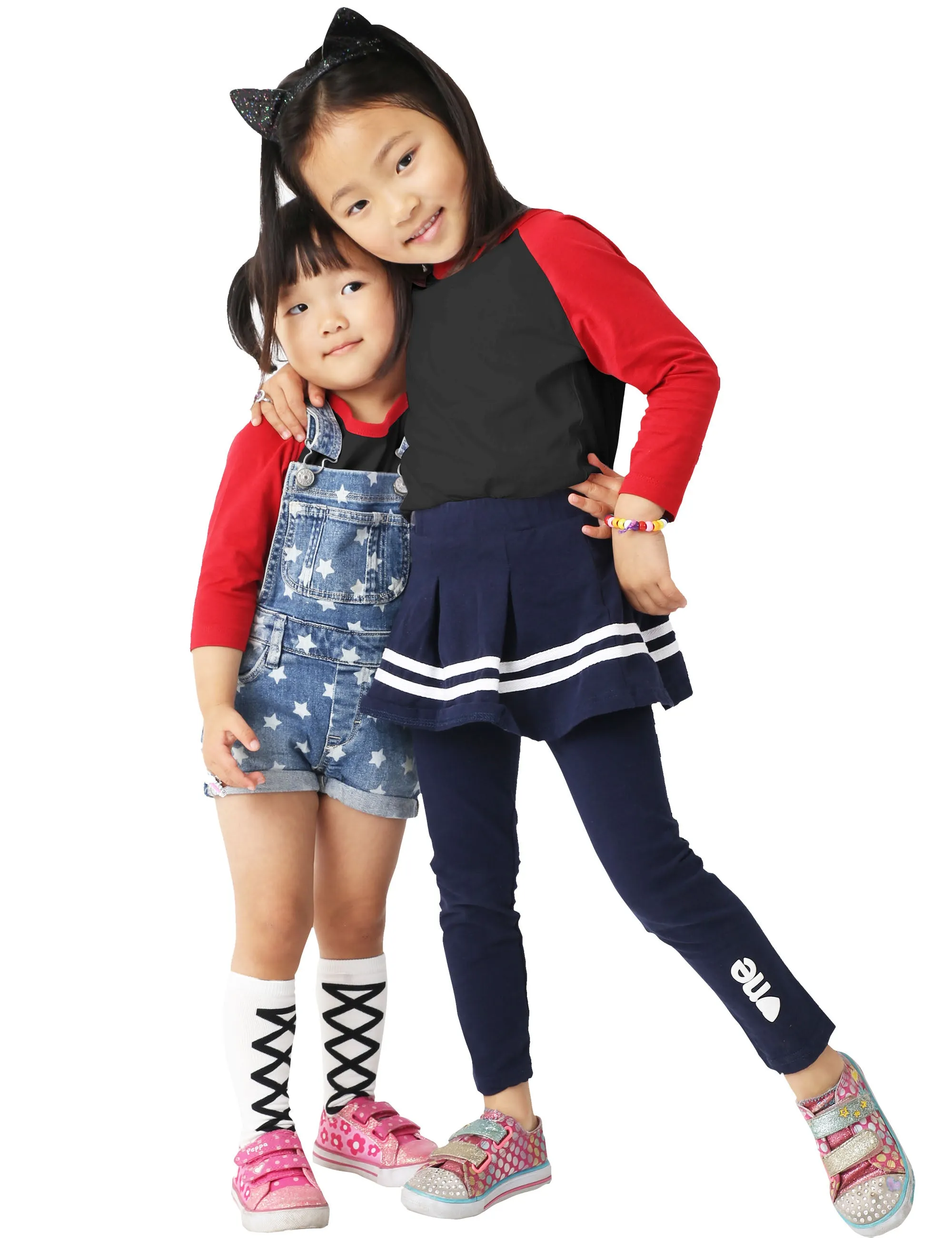 Kids Raglan 3/4 Sleeve Baseball Tee Shirt Toddler Youth Juniors