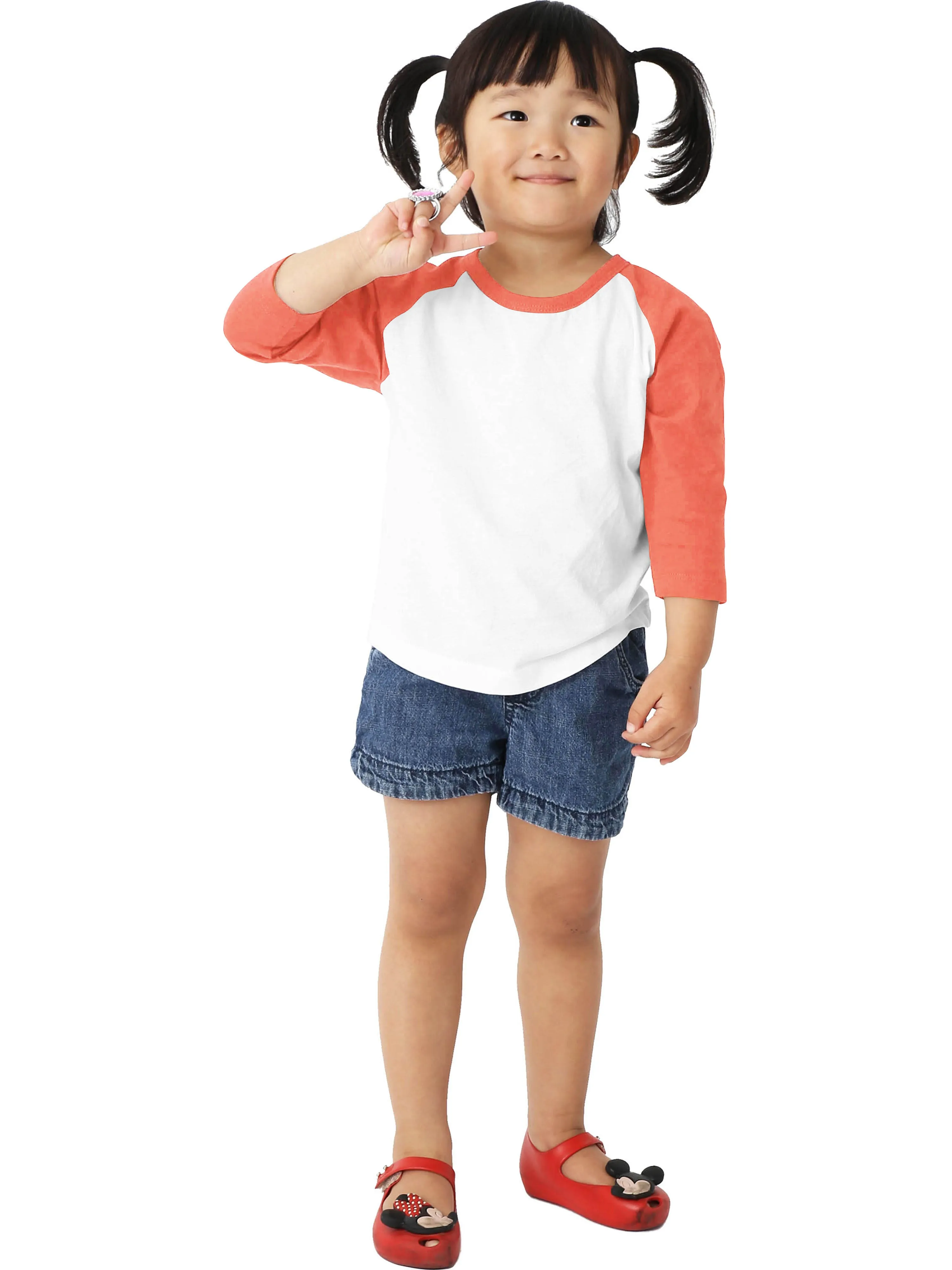 Kids Raglan 3/4 Sleeve Baseball Tee Shirt Toddler Youth Juniors