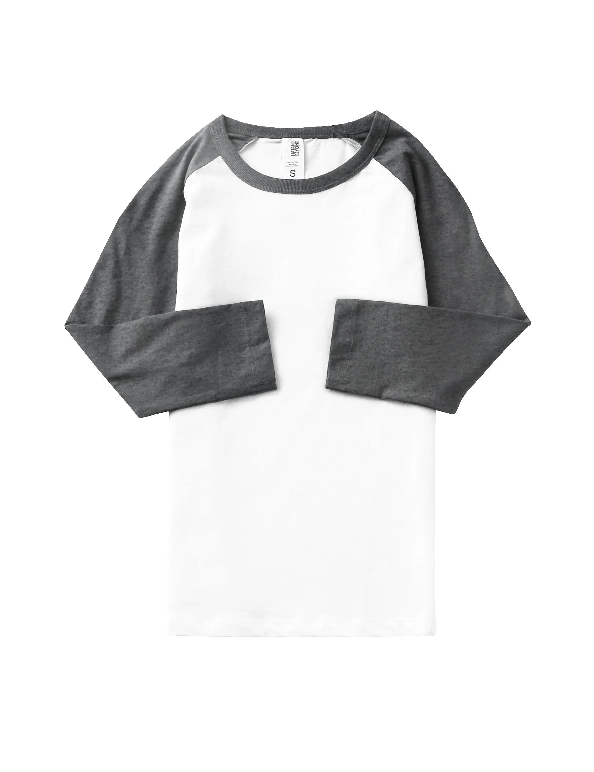 Kids Raglan 3/4 Sleeve Baseball Tee Shirt Toddler Youth Juniors