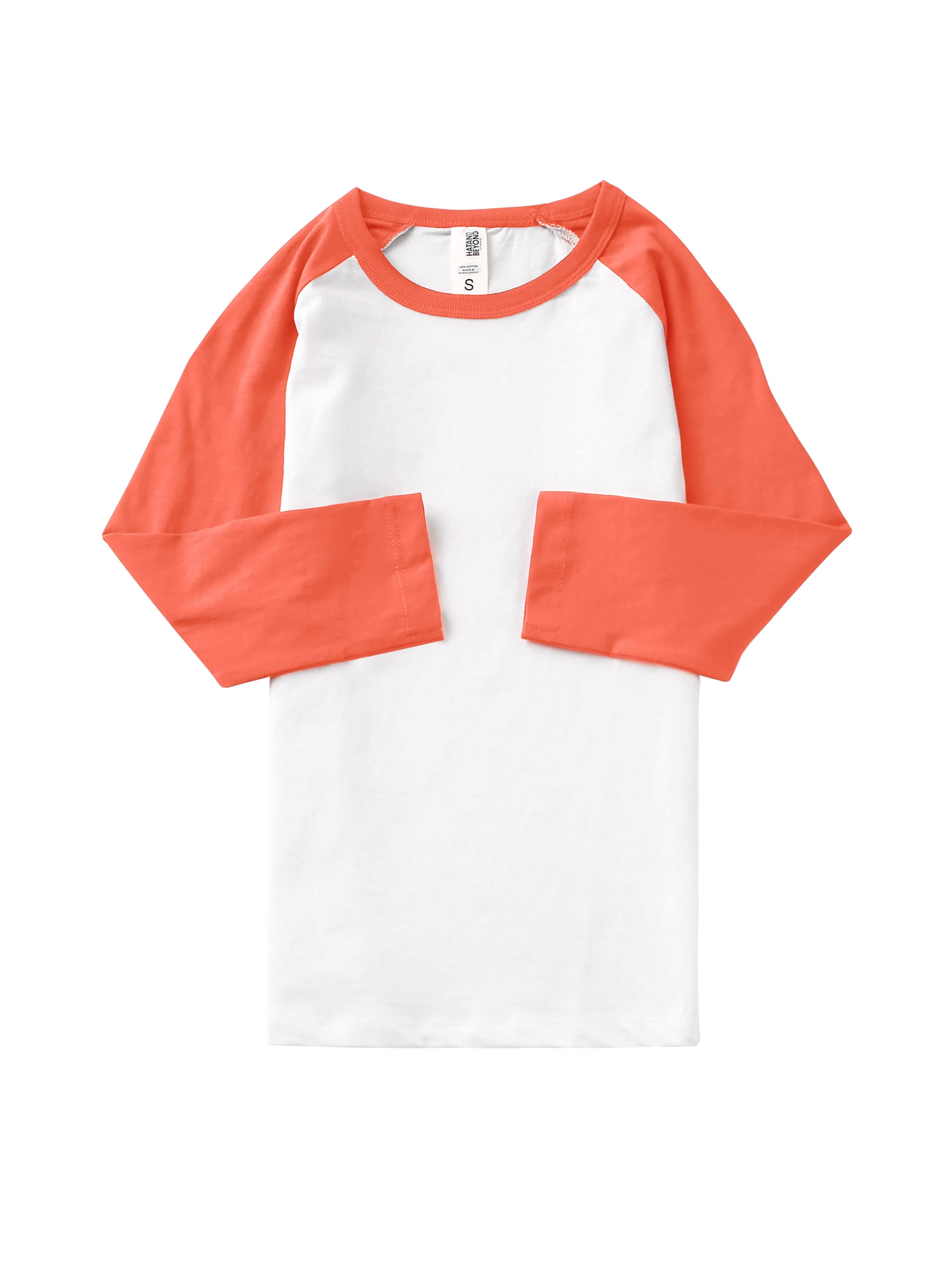 Kids Raglan 3/4 Sleeve Baseball Tee Shirt Toddler Youth Juniors