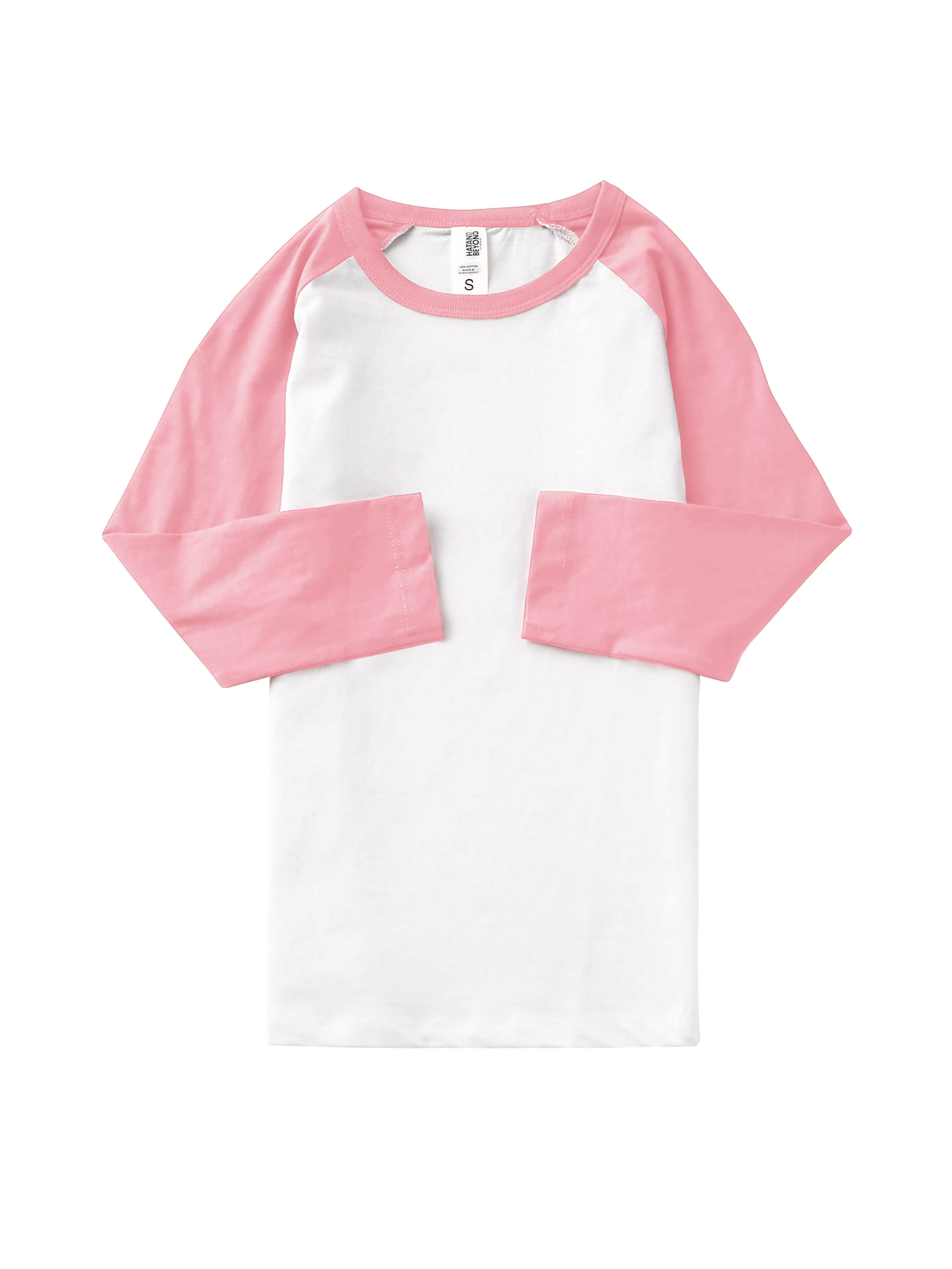 Kids Raglan 3/4 Sleeve Baseball Tee Shirt Toddler Youth Juniors