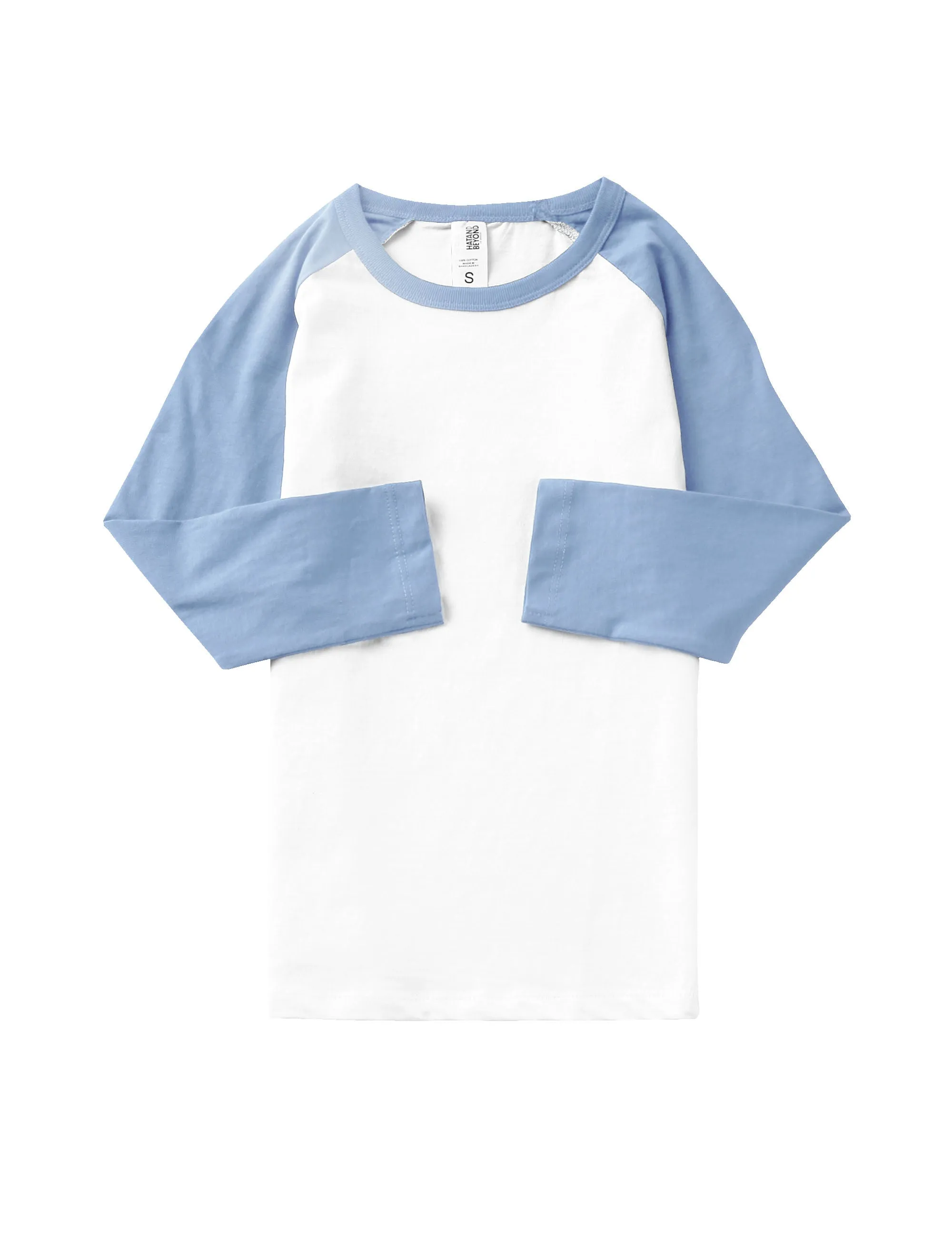 Kids Raglan 3/4 Sleeve Baseball Tee Shirt Toddler Youth Juniors