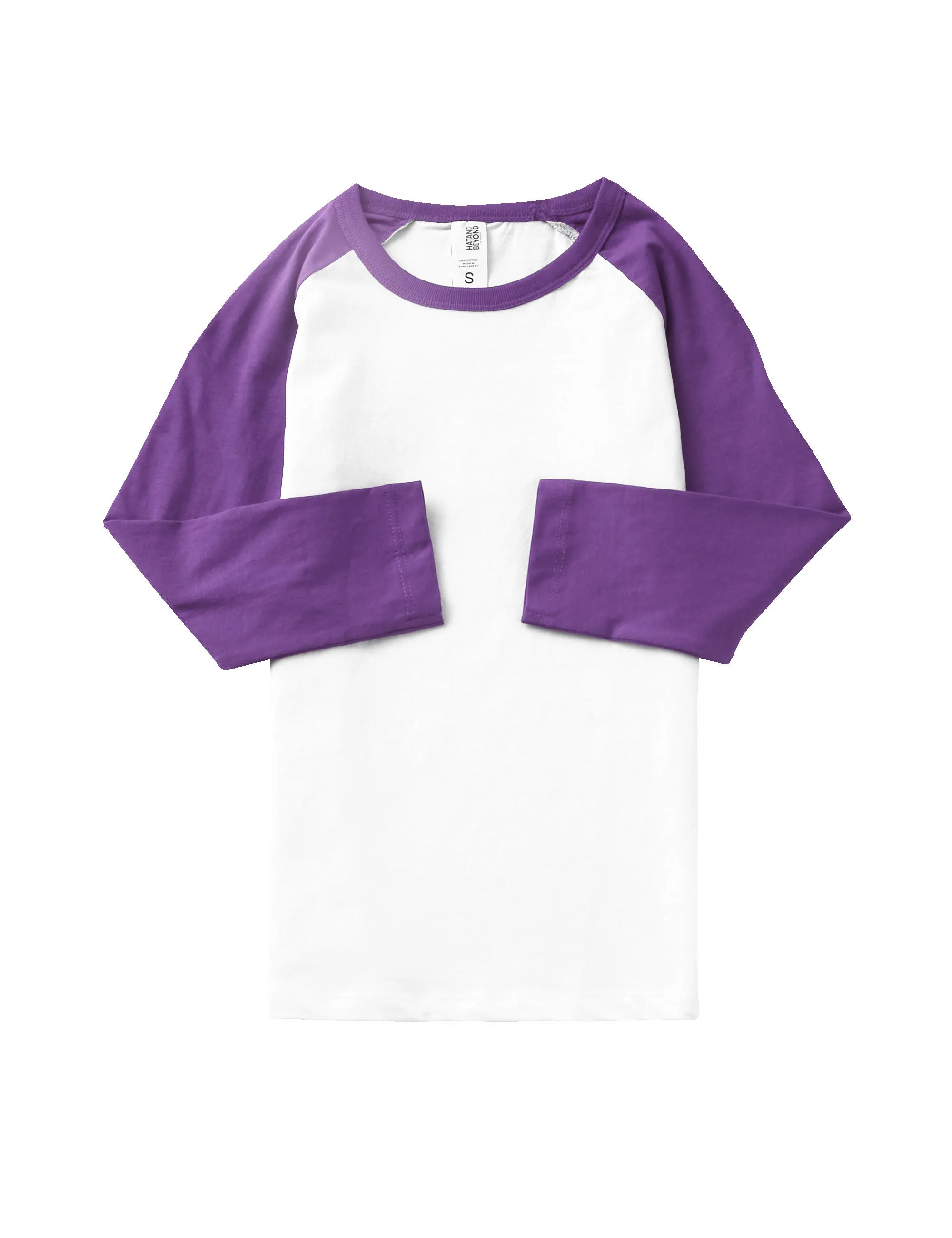 Kids Raglan 3/4 Sleeve Baseball Tee Shirt Toddler Youth Juniors