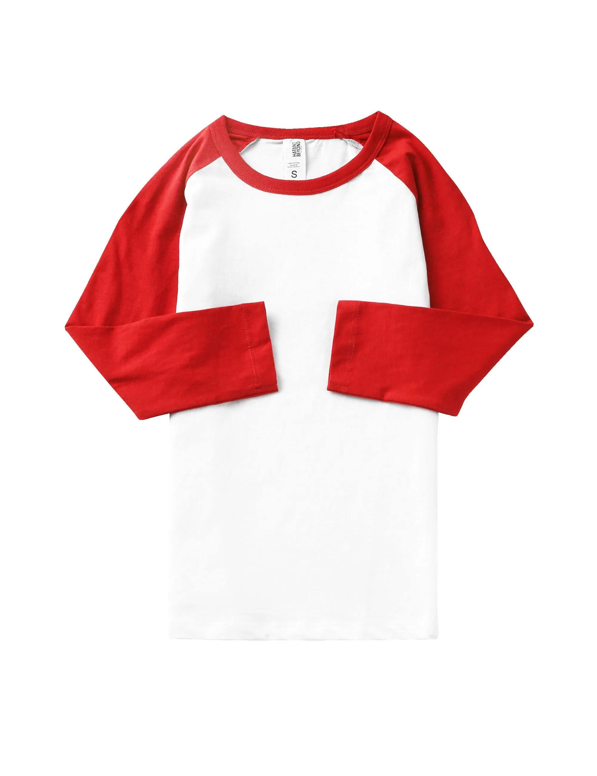 Kids Raglan 3/4 Sleeve Baseball Tee Shirt Toddler Youth Juniors