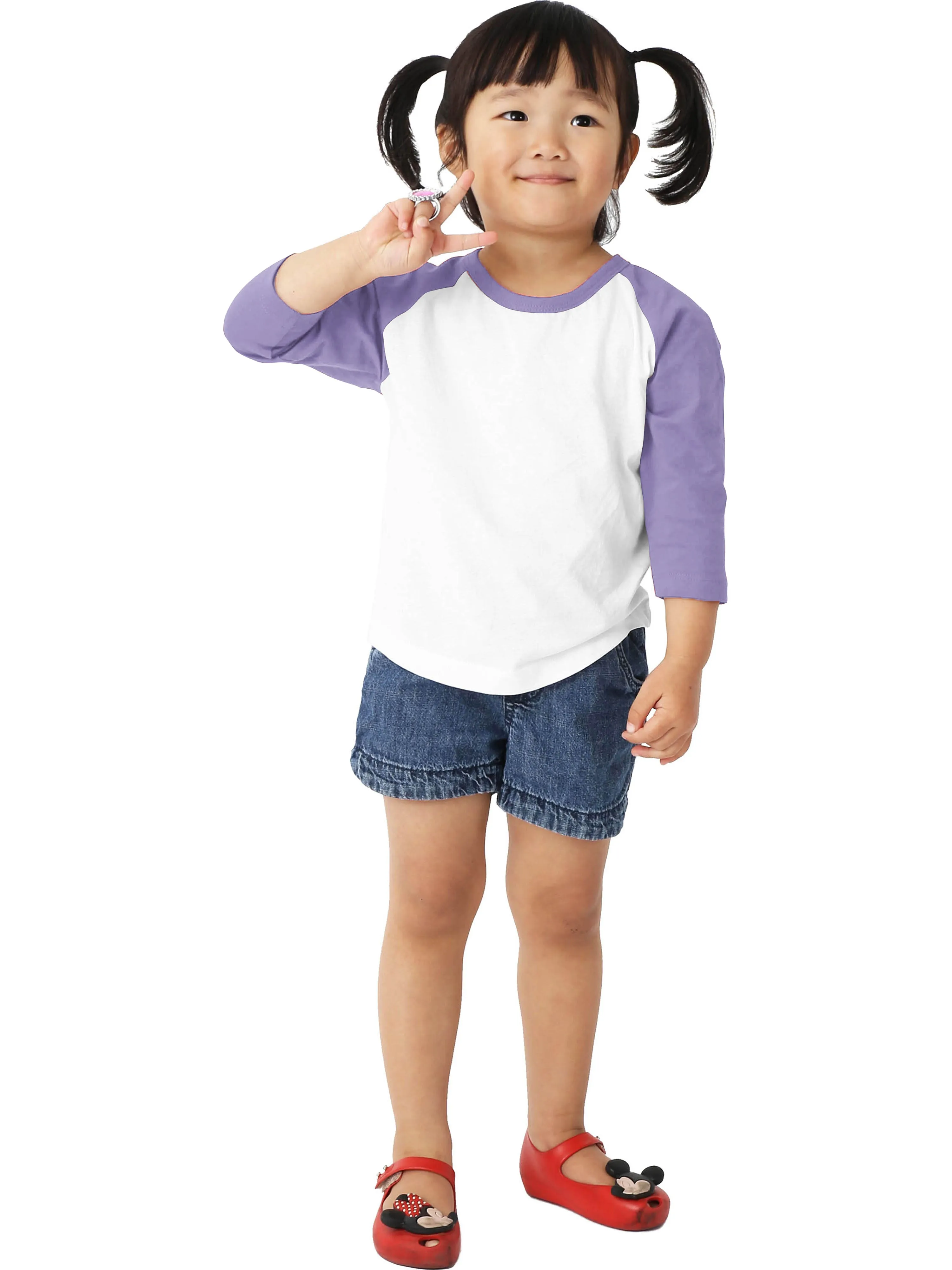 Kids Raglan 3/4 Sleeve Baseball Tee Shirt Toddler Youth Juniors