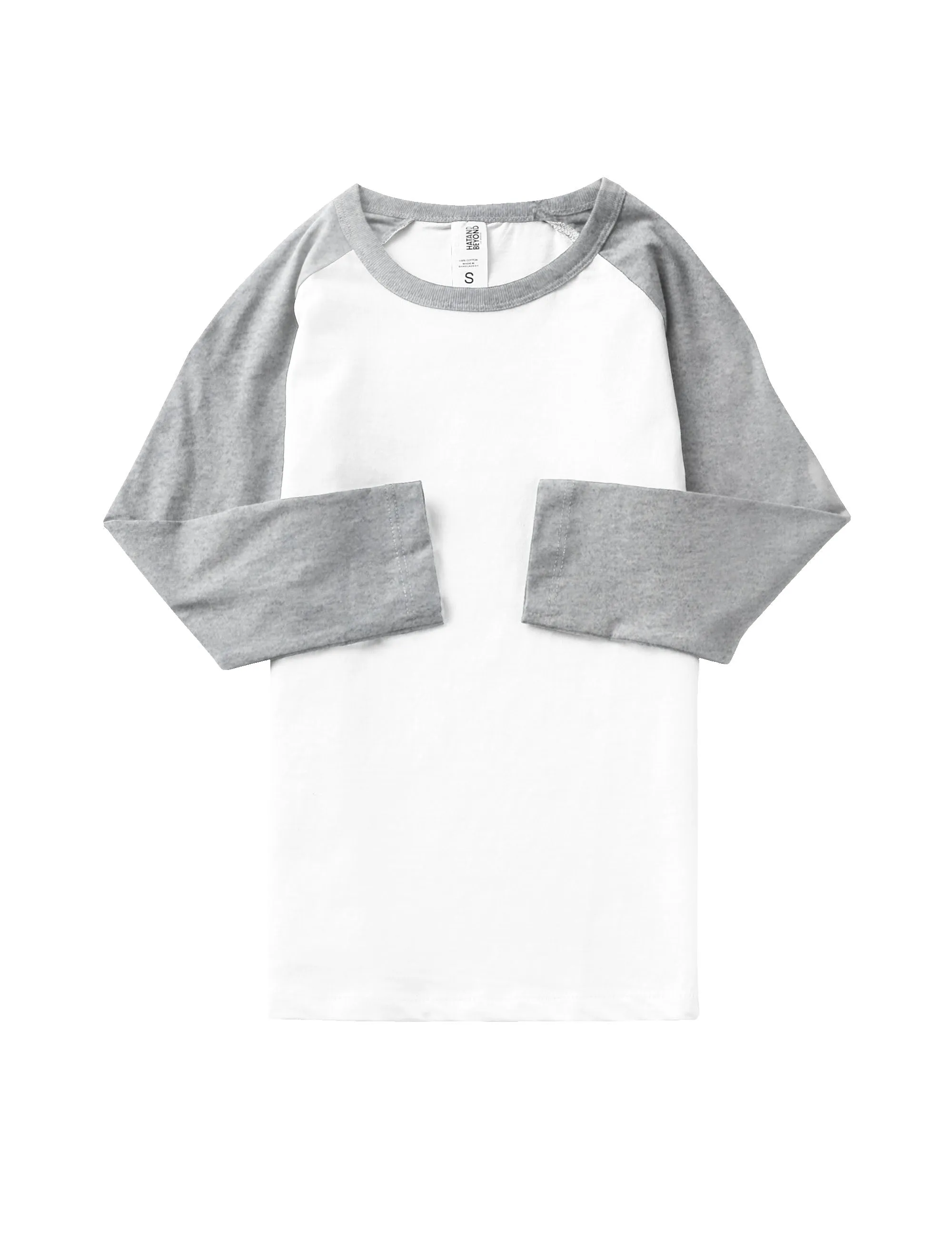 Kids Raglan 3/4 Sleeve Baseball Tee Shirt Toddler Youth Juniors