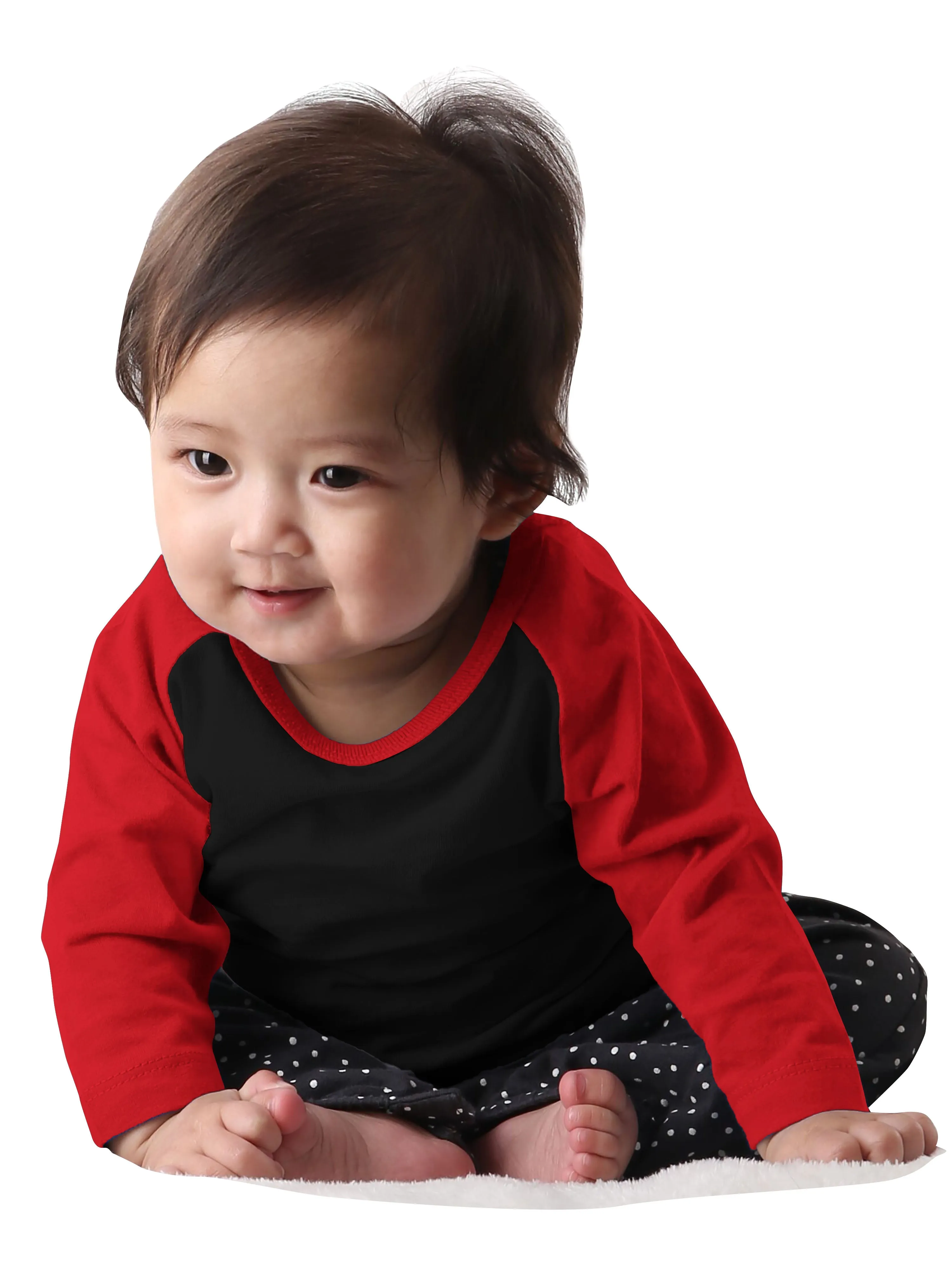 Kids Raglan 3/4 Sleeve Baseball Tee Shirt Toddler Youth Juniors