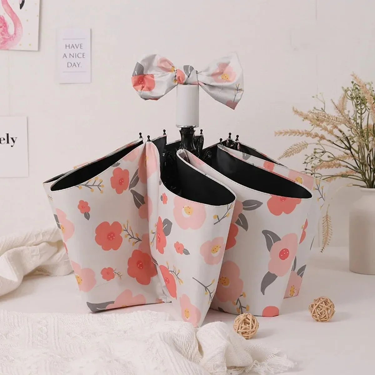 Kids Umbrella Cartoon Flower Folding Automatic Umbrellas For Children