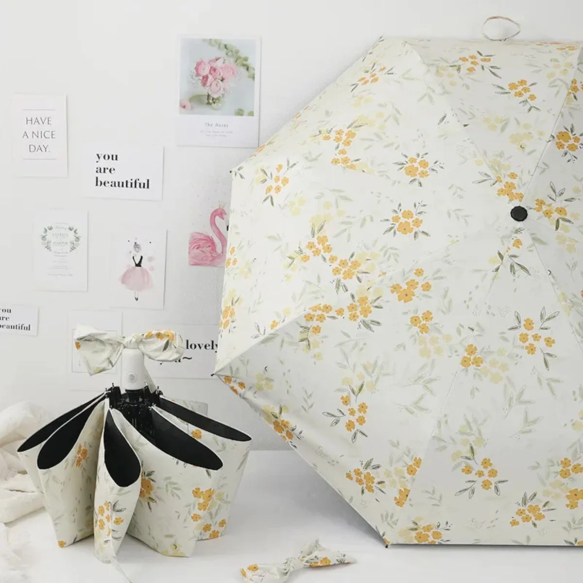 Kids Umbrella Cartoon Flower Folding Automatic Umbrellas For Children