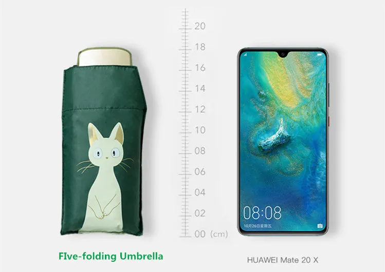 Kids Umbrella Cat Claw Automatic Folding Umbrella Black Coating Umbrella for Kids
