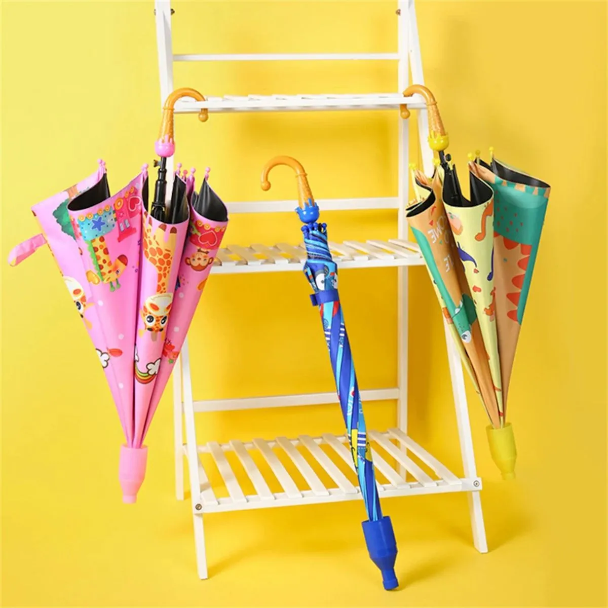 Kids Umbrella Lovely Cartoon Animal Rain Stick Umbrella