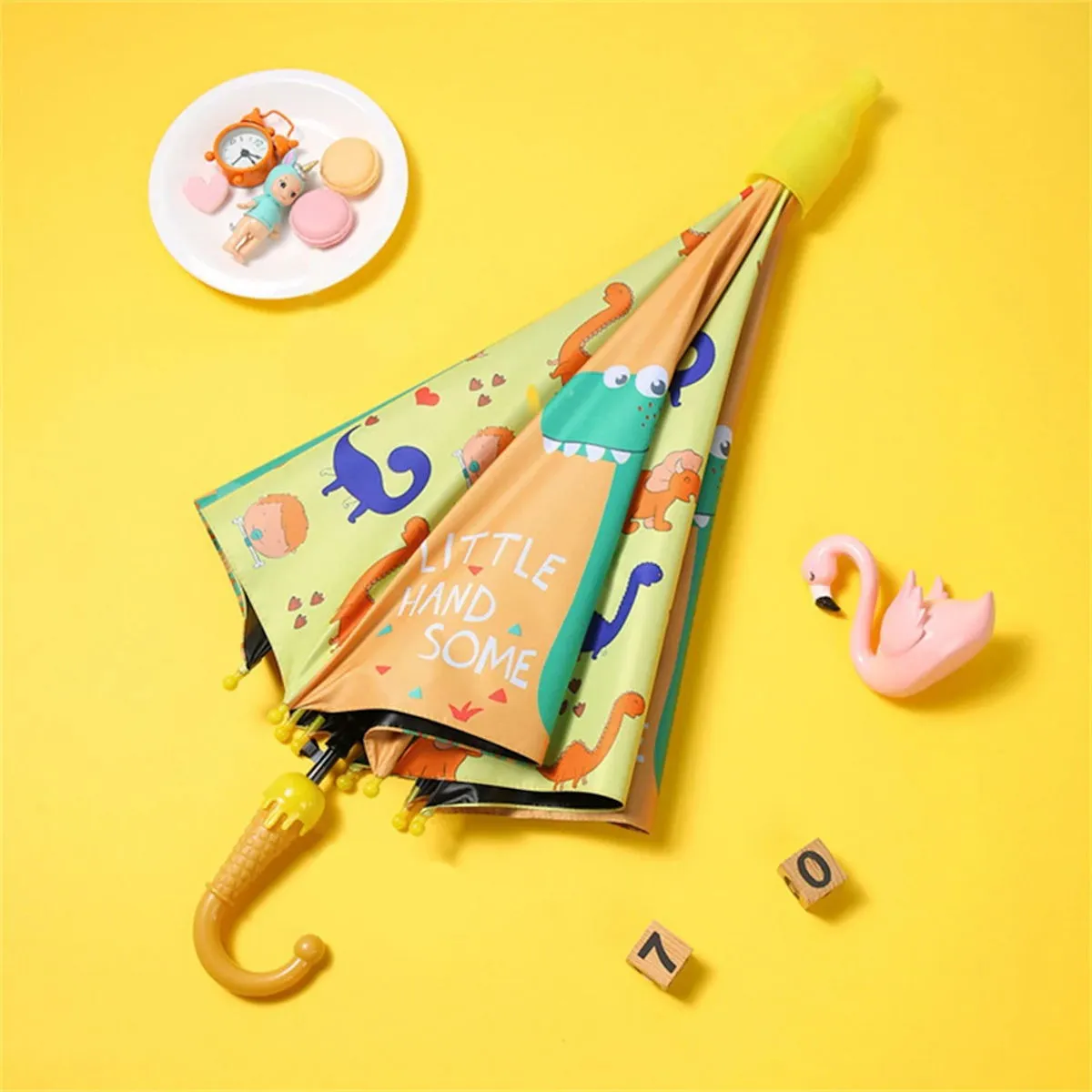 Kids Umbrella Lovely Cartoon Animal Rain Stick Umbrella