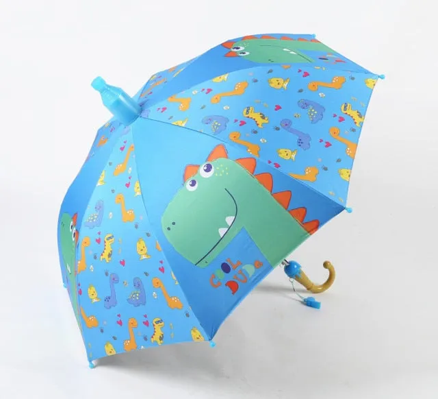 Kids Umbrella Lovely Cartoon Animal Rain Stick Umbrella