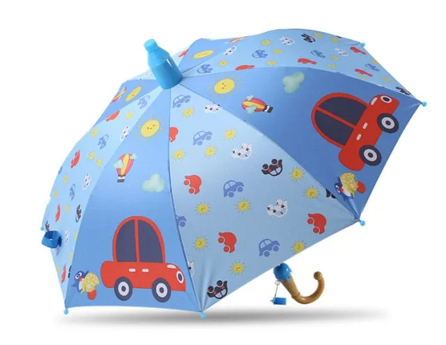 Kids Umbrella Lovely Cartoon Animal Rain Stick Umbrella
